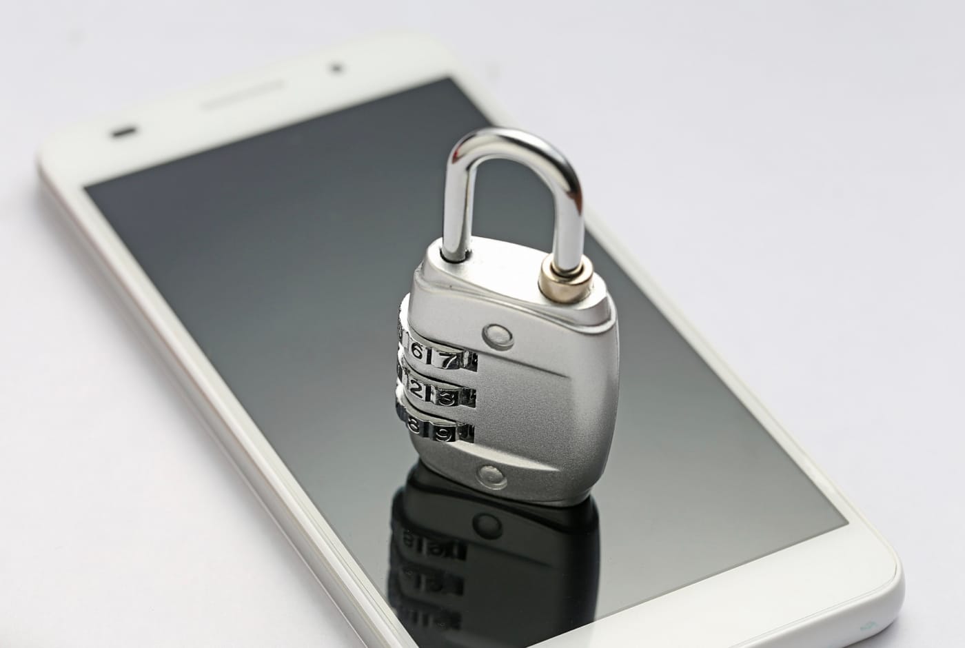 a padlock on a smartphone